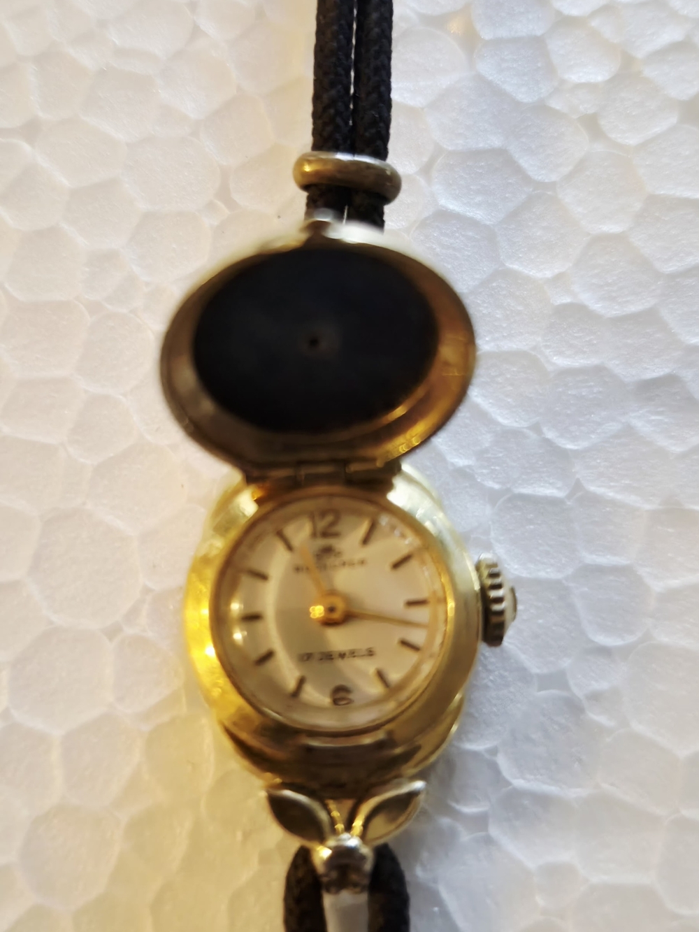 VTG 1950'S Bucherer Swiss Cocktail Watch / Peek a Boo Lid- Hidden Face Diamonds - Picture 3 of 10